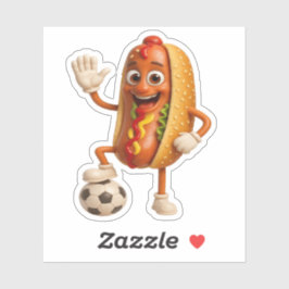 Funny Sausage Sandwich Cartoon Sticker