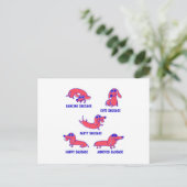 Funny Sause Dog Moods Gift Pet Lover Briefkaart (Staand voorkant)