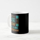 Funny Save A Fuse Blow An Electrician Cool Lineman Koffiemok (Voorkant links)