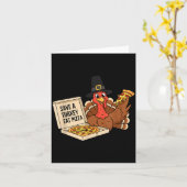 Funny Save A Turkey Eat A Zza Thanksgiving Zza Lov Kaart (Gele Bloem)