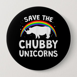Funny Save Chubby Unicorns Rhino Lover Gift Ronde Button 4,0 Cm