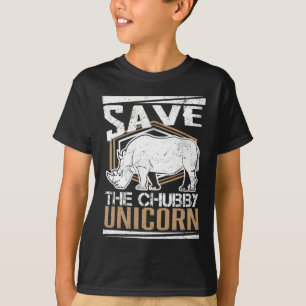 Funny Save the Chubby Unicorns Fat Rhino T-shirt