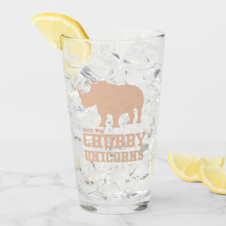 Funny Save the Chubby Unicorns Rhino Pink Glas