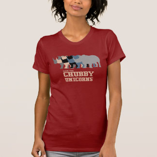 Funny Save the Chubby Unicorns Rhino Rainbow T-shirt