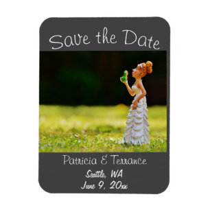 Funny Save the Date Princess Frog Magneet