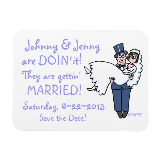 Funny Save-the-Date Wedding Keepslag Magneet (Horizontaal)