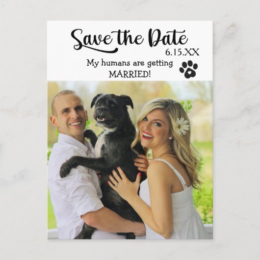 Funny Save the Wedding Date met Dog Briefkaart (Voorkant)