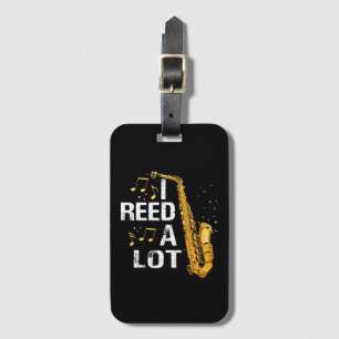 Funny Saxophone Bagagelabel