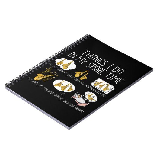 Funny Saxophone Speler Gift Mannen Jazz Muziek Notitieboek (Linkerzijde)