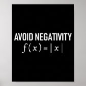 Funny Saying Avoid Negativity Math Equation Men Wo Poster (Voorkant)