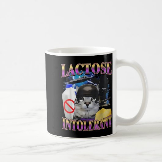 Funny Saying Lactose Intolerant Silly Cat Meme Cat Koffiemok (Rechts)