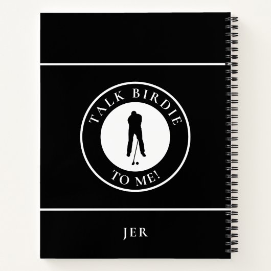 Funny Saying Monogram Golf Log Game Day Progress Notitieboek (Achterkant)