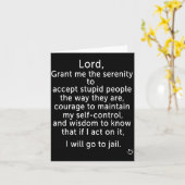 Funny Sayings S - New Serenity Jail Prayer  Kaart (Gele Bloem)