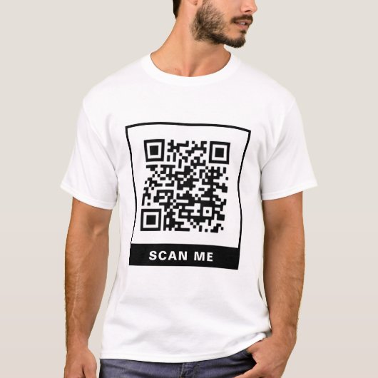 Funny Scan Me QR-Code T-Shirt (Devant)