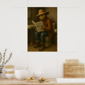 Funny Scarecrow Bathroom Print, Rustic Toilet Poster (Keuken)