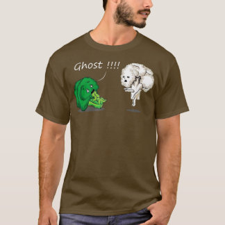 Funny Scared Broccoli door Ghost Cauliflower Funny T-shirt