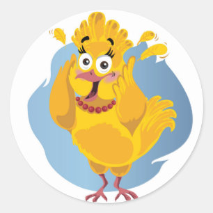 Funny Scared Turkey Ronde Sticker