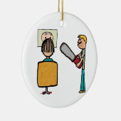 Funny Scary Barber Sweeney Todd Keramisch Ornament (Rechts)