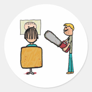 Funny Scary Barber Sweeney Todd Ronde Sticker