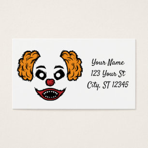 Funny Scary Clown Thunder_Cove Visitekaartje