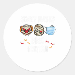 Funny Scary Maskers 2020 Edition Halloween Ronde Sticker