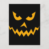 Funny Scary Pumpkin Face Cartoon voor Halloween Briefkaart (Voorkant)