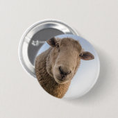 Funny schaap selfie ronde button 5,7 cm (Voorkant /achterkant)