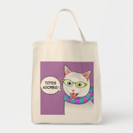 Funny Schattige Hipster Doofus Cat Shopping Bag Tote Bag