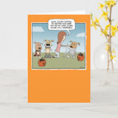 Funny Schattige Monster Puppies Halloween Kaart (Gele Bloem)