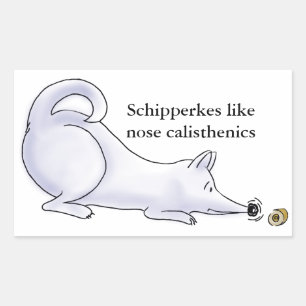Funny Schipperke Dog Cartoon Rechthoekige Sticker
