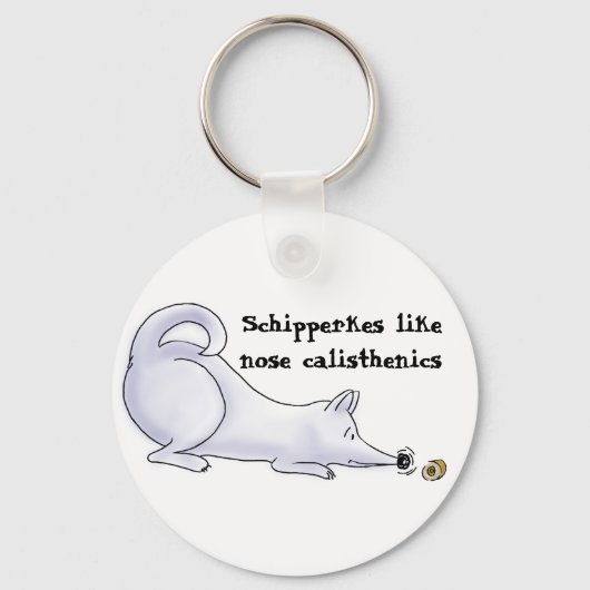 Funny Schipperke Dog Cartoon Sleutelhanger (Voorkant)