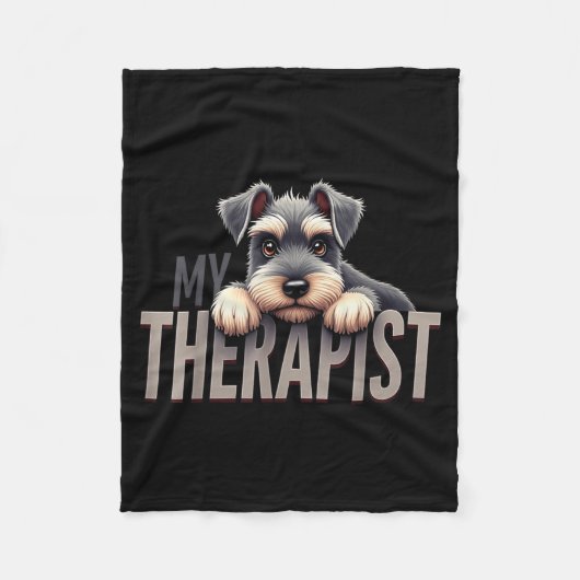 Funny Schnau Puppy My Therast Schnauzer Dog Fleece Deken (Voorkant)
