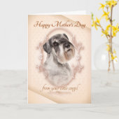 Funny Schnauzer Carte de la Fête des mères (Fleur jaune)