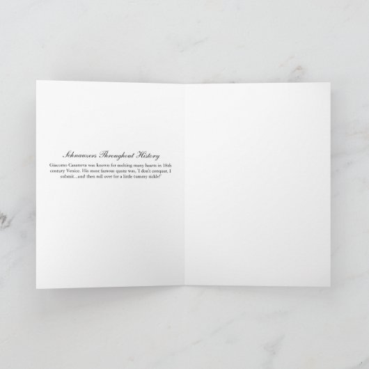 Funny Schnauzer Casanova Carte de voeux pliée (Intérieur)