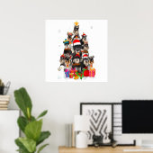 Funny Schnauzer Christmas Tree Pet DOG Lover Gift Poster (Thuiskantoor)