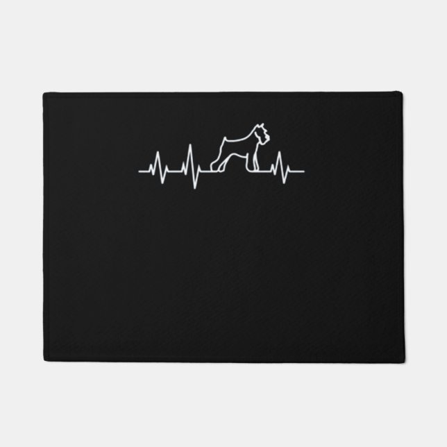 Funny Schnauzer Heartbeat Gift Deurmat (Voorkant)