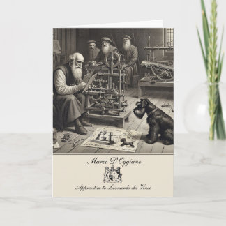 Funny Schnauzer Historique Plié Carte de voeux