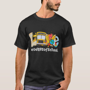 Funny School Bus 100 dagen schoolleraar T-shirt