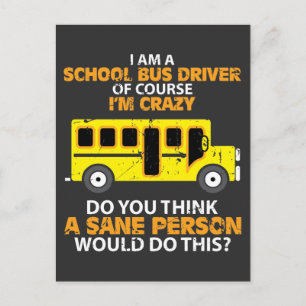 Funny School Bus - Crazy Buss Driver Fun Car Briefkaart