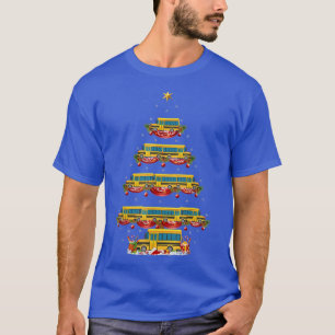 Funny School Bus Driver Xmas Santa School Bus Chri T-shirt