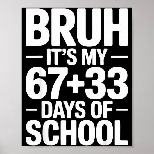 Funny School Countdown Saying Bruh Its My 67 33 Poster (Voorkant)