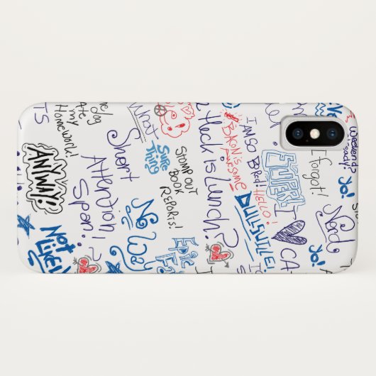 Funny School Doodles en Gezegden Case-Mate iPhone Case (Achterkant (horizontaal))