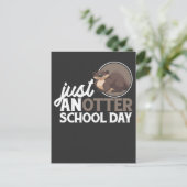 Funny School Fun otter animal Studpun Briefkaart (Staand voorkant)