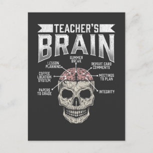 Funny School leraar Brain Education Coffee Lesson Briefkaart