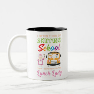 Funny School Lunch Lady Gift Tweekleurige Koffiemok
