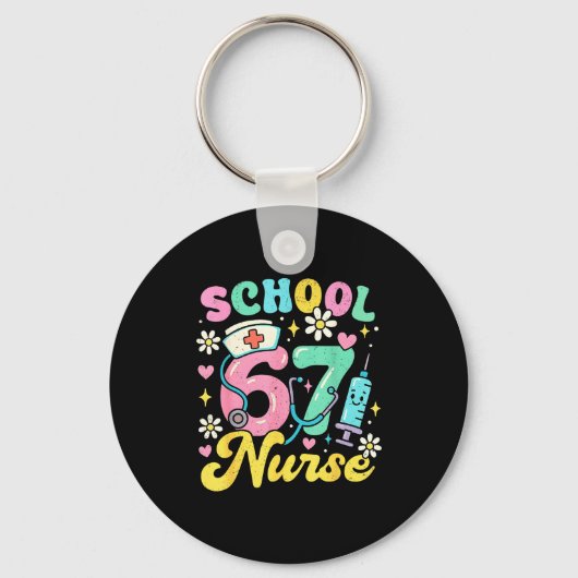 Funny School Nurse 67 Cute Medical Meme Design  Sleutelhanger (Voorkant)