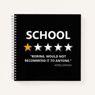 Funny School Review Naam niet aanbevolen Notitieboek