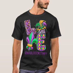 Funny School Secretary Mardi Gras Family Matching T-shirt
