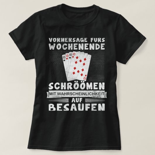 Funny Schröömen dolls card game Rheinland saying T-shirt (Design voorkant)