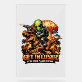 Funny Sci-Fi Fantasy Meme Art, Alien Riding Dinosa (Recto)